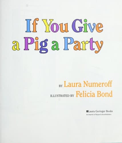 Cover of If You Give a Pig a Party