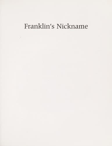 Cover of Franklin's Nickname