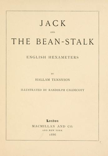 Cover of Jack and the Bean-Stalk: English Hexameters