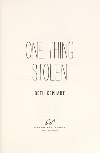 Cover of One Thing Stolen