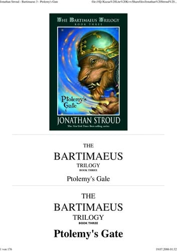 Cover of Ptolemy's Gate