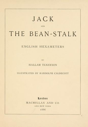 Cover of Jack and the Bean-Stalk: English Hexameters