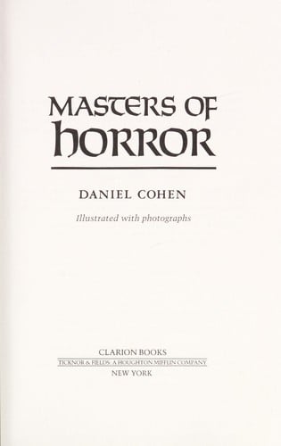 Cover of Masters of Horror