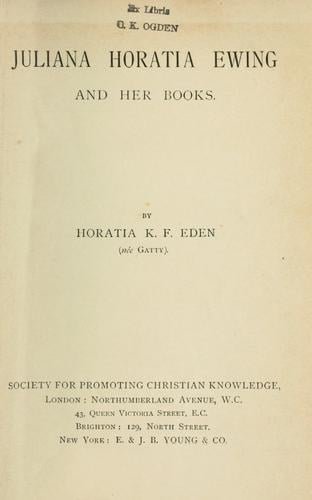 Cover of Juliana Horatia Ewing and Her Books
