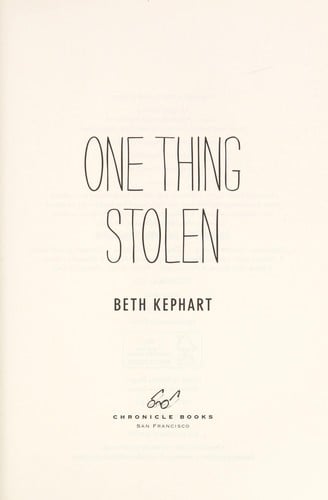 Cover of One Thing Stolen
